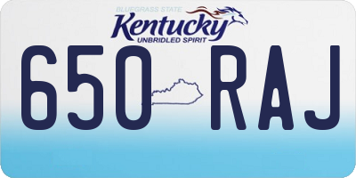 KY license plate 650RAJ