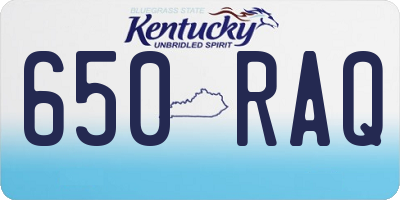 KY license plate 650RAQ