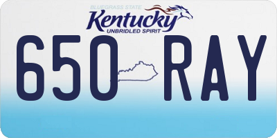 KY license plate 650RAY