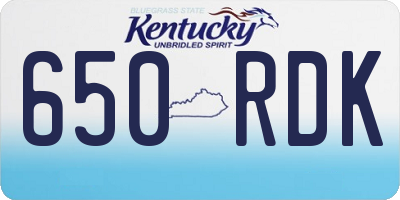 KY license plate 650RDK
