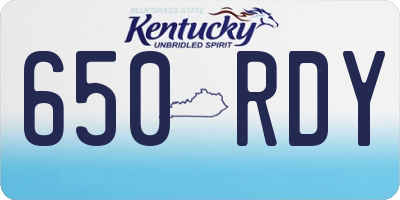 KY license plate 650RDY