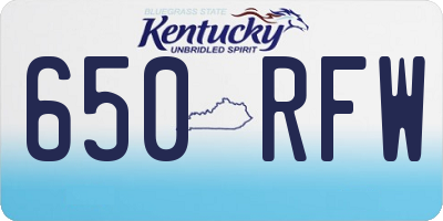 KY license plate 650RFW