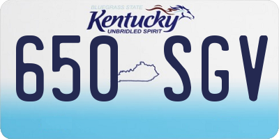 KY license plate 650SGV
