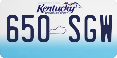 KY license plate 650SGW