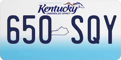KY license plate 650SQY