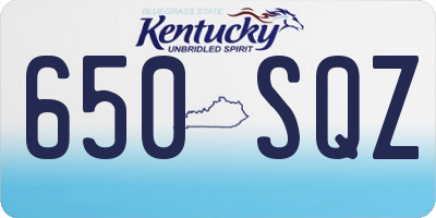 KY license plate 650SQZ
