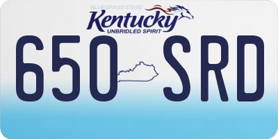 KY license plate 650SRD