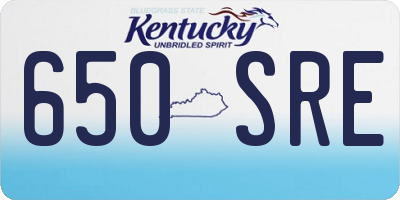 KY license plate 650SRE