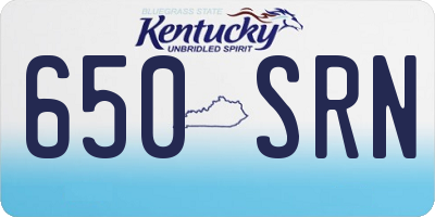KY license plate 650SRN
