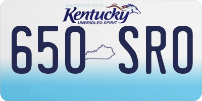 KY license plate 650SRO