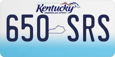 KY license plate 650SRS