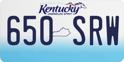 KY license plate 650SRW