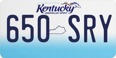 KY license plate 650SRY