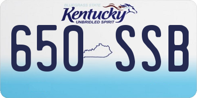 KY license plate 650SSB