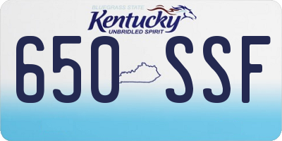 KY license plate 650SSF