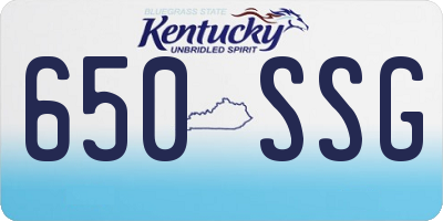 KY license plate 650SSG