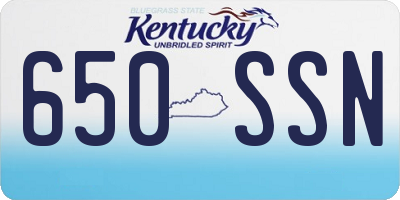 KY license plate 650SSN