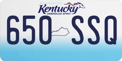 KY license plate 650SSQ