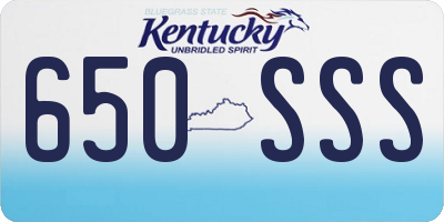 KY license plate 650SSS