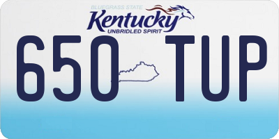 KY license plate 650TUP