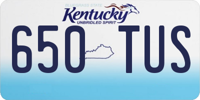 KY license plate 650TUS