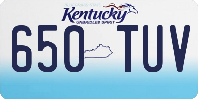 KY license plate 650TUV