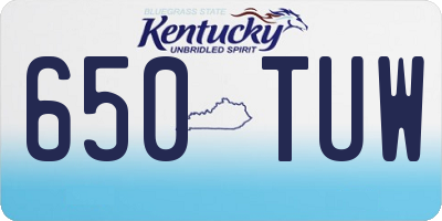 KY license plate 650TUW