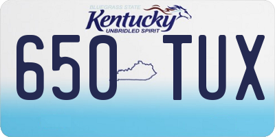 KY license plate 650TUX