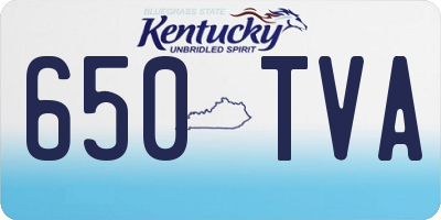 KY license plate 650TVA