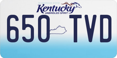 KY license plate 650TVD