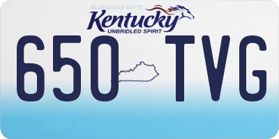 KY license plate 650TVG