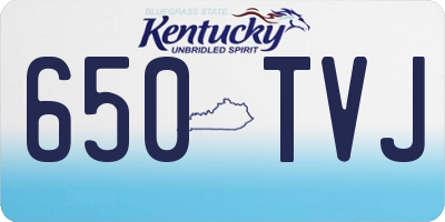 KY license plate 650TVJ