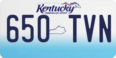 KY license plate 650TVN