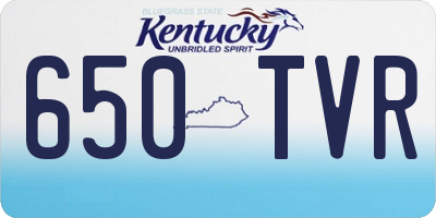 KY license plate 650TVR
