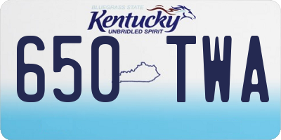 KY license plate 650TWA