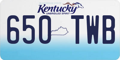 KY license plate 650TWB