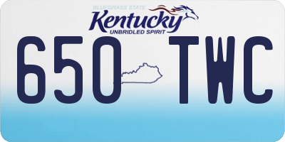 KY license plate 650TWC