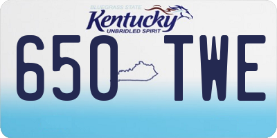 KY license plate 650TWE