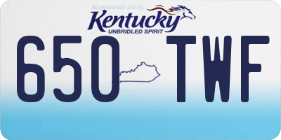 KY license plate 650TWF