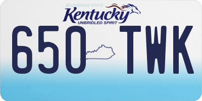 KY license plate 650TWK