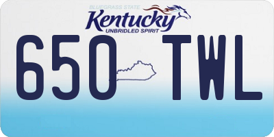 KY license plate 650TWL