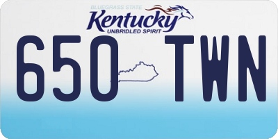 KY license plate 650TWN