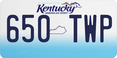KY license plate 650TWP