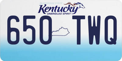 KY license plate 650TWQ