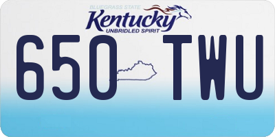 KY license plate 650TWU