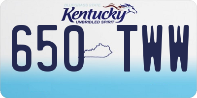 KY license plate 650TWW