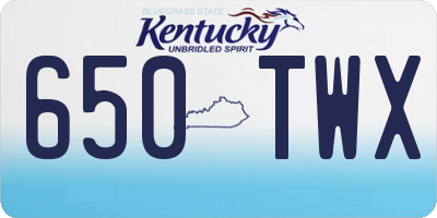 KY license plate 650TWX
