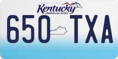 KY license plate 650TXA