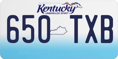 KY license plate 650TXB