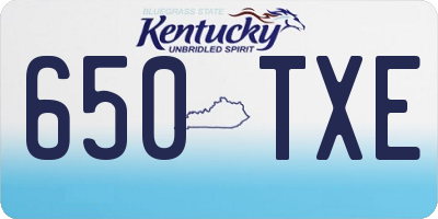 KY license plate 650TXE